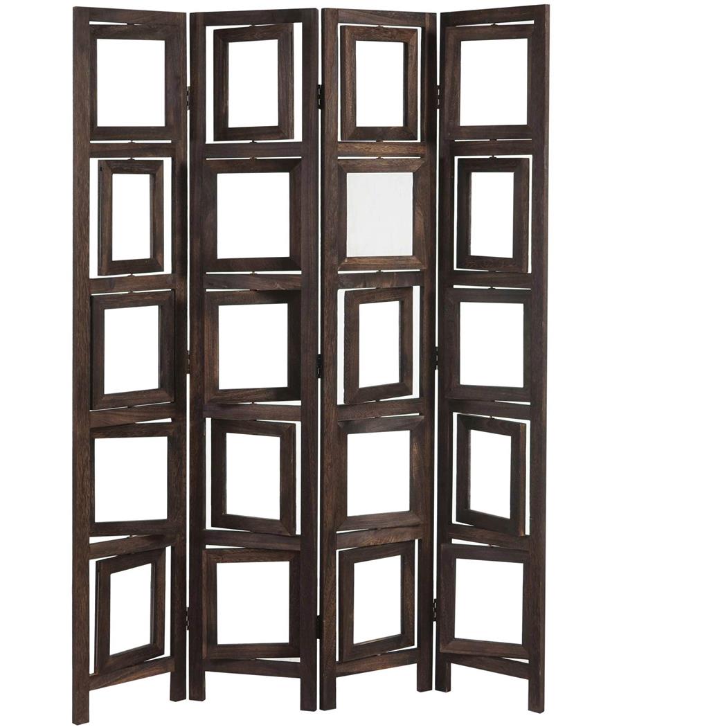 Bürowandschirm DONAR, 4 teilig, 160x125x2cm, Holzstruktur mit Fotorahmen
