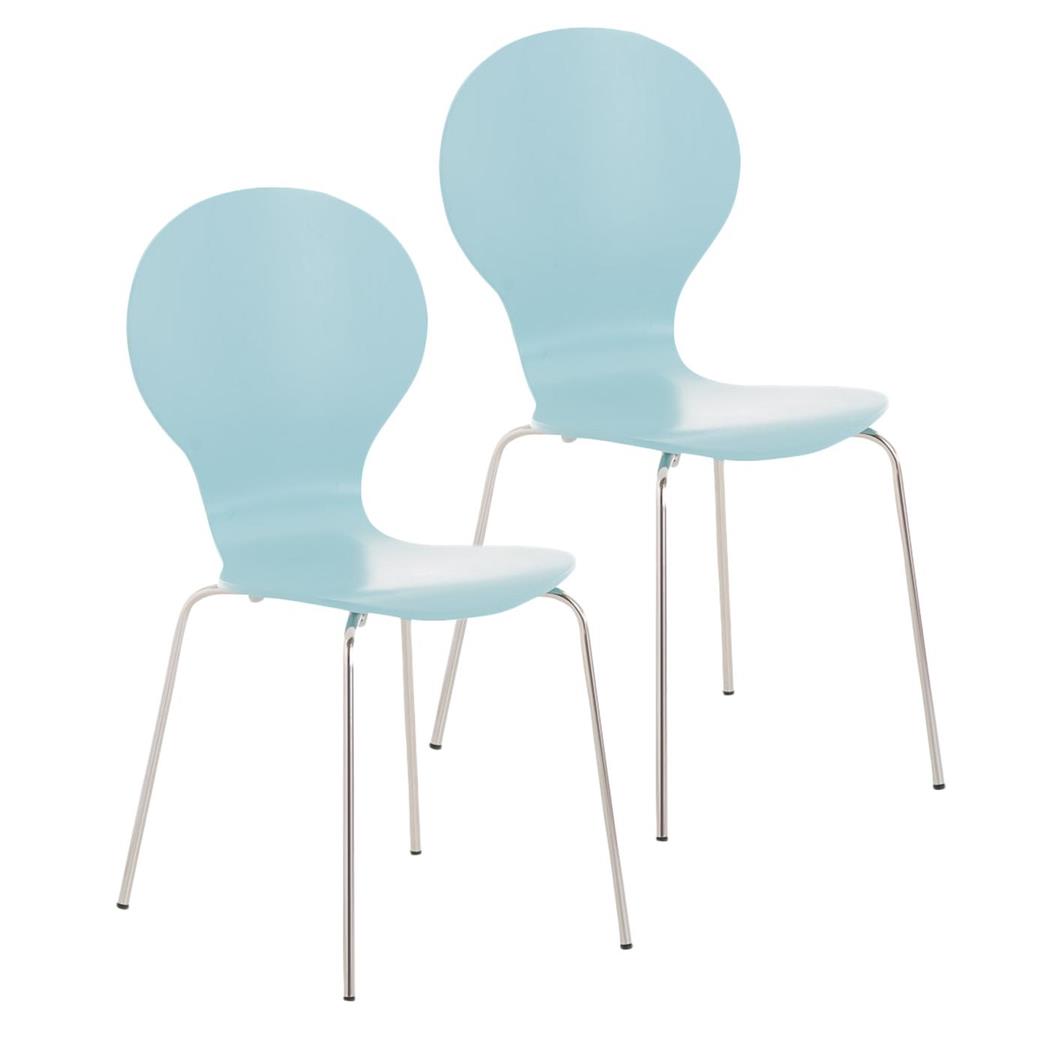 Im 2er-Set: Besucherstuhl CARVALLO, Metallgestell, stapelbar, Farbe Blau