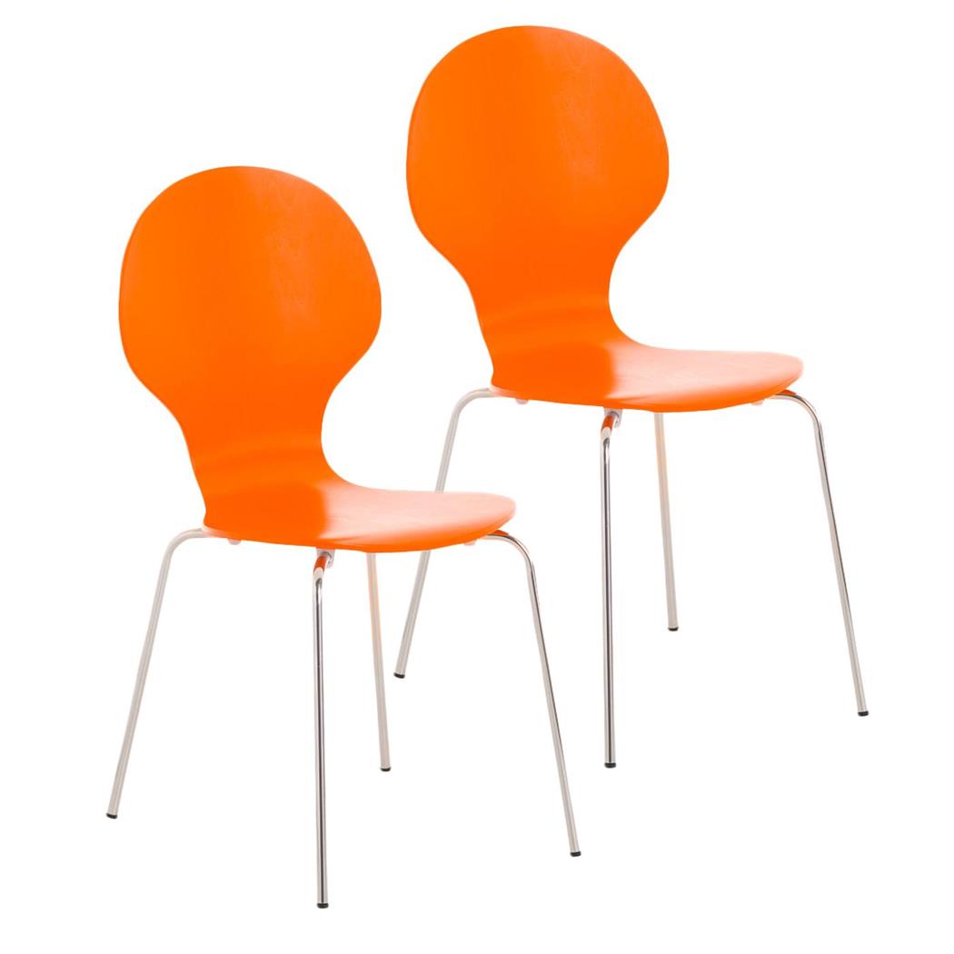Im 2er-Set: Besucherstuhl CARVALLO, Metallgestell, stapelbar, Farbe Orange