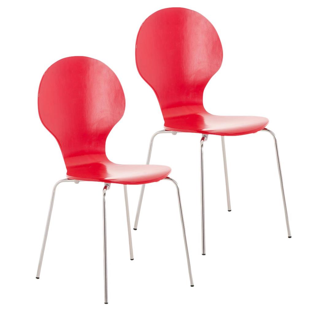 Im 2er-Set: Besucherstuhl CARVALLO, Metallgestell, stapelbar, Farbe Rot