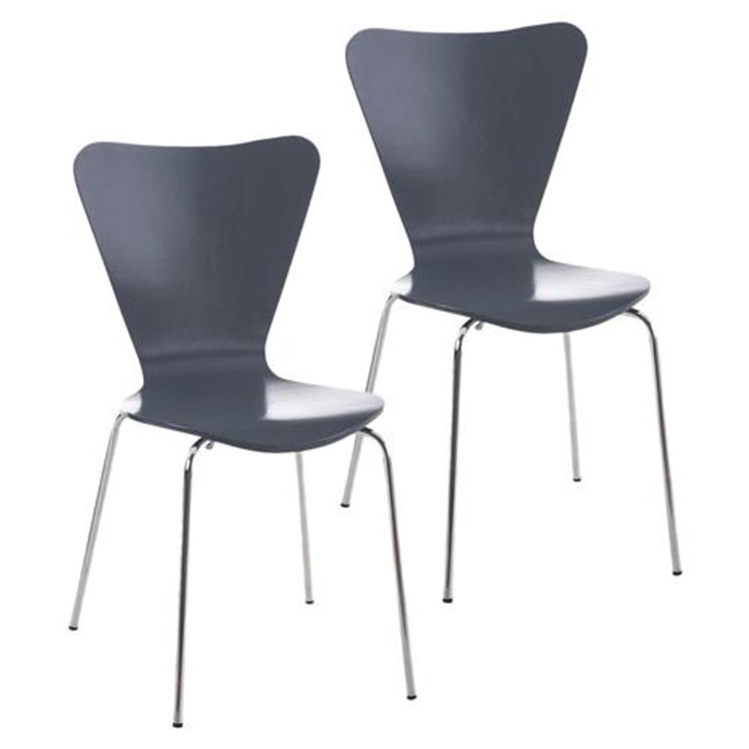 Im 2er-Set: Besucherstuhl HERCULES, Metallgestell, stapelbar, Farbe Grau