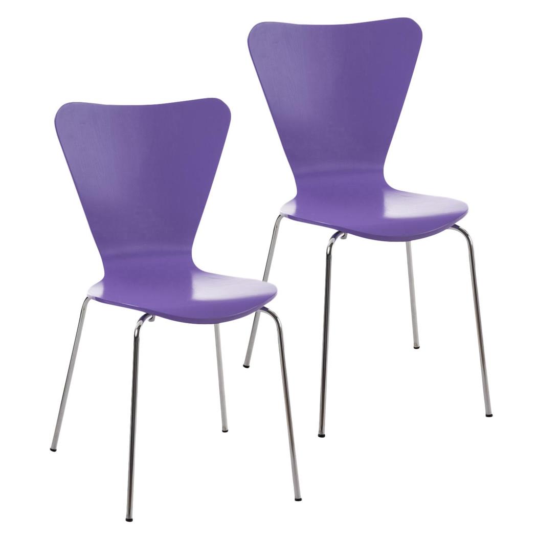 Im 2er-Set: Besucherstuhl HERCULES, Metallgestell, stapelbar, Farbe Lila