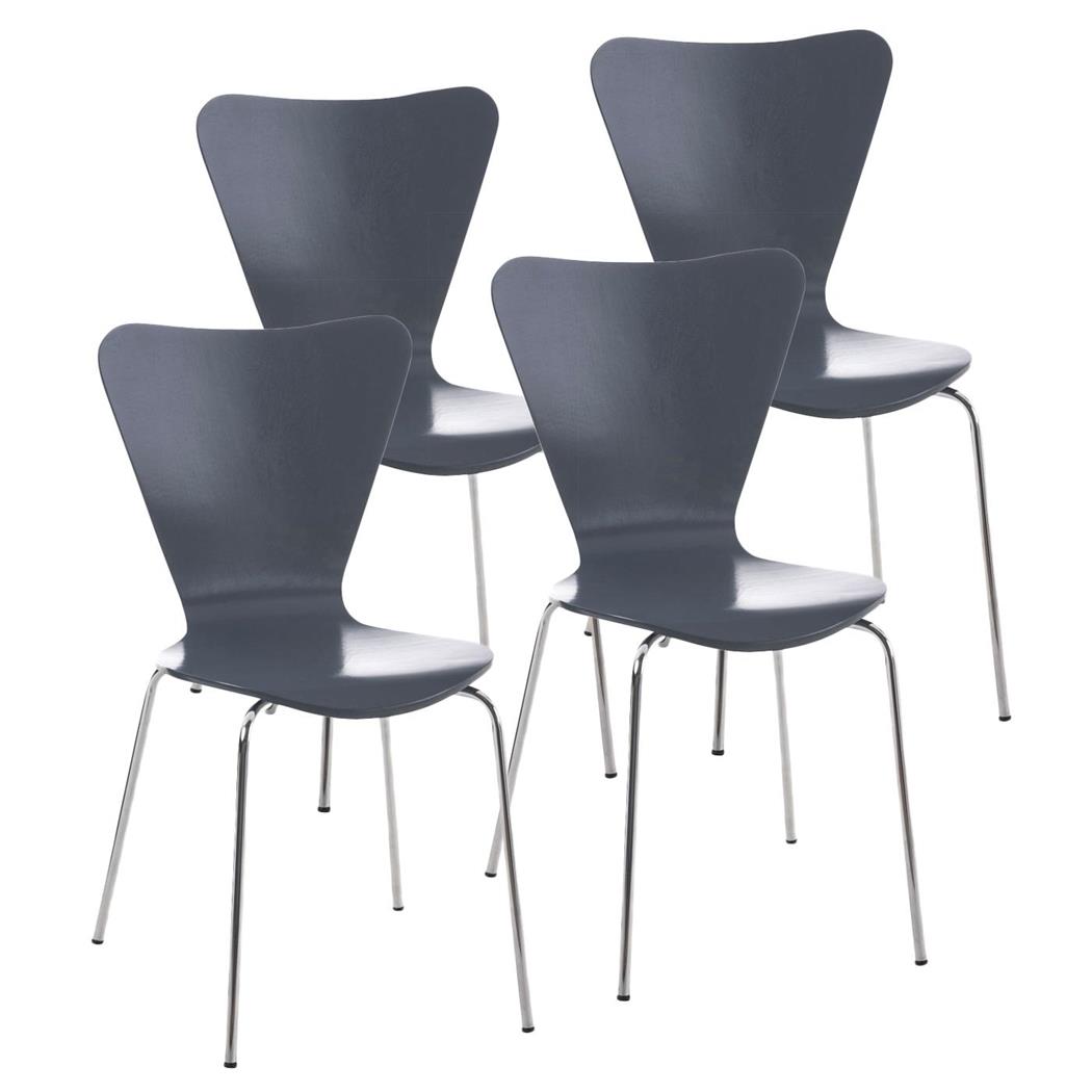 Im 4er-Set: Besucherstuhl HERCULES, Metallgestell, stapelbar, Farbe Grau