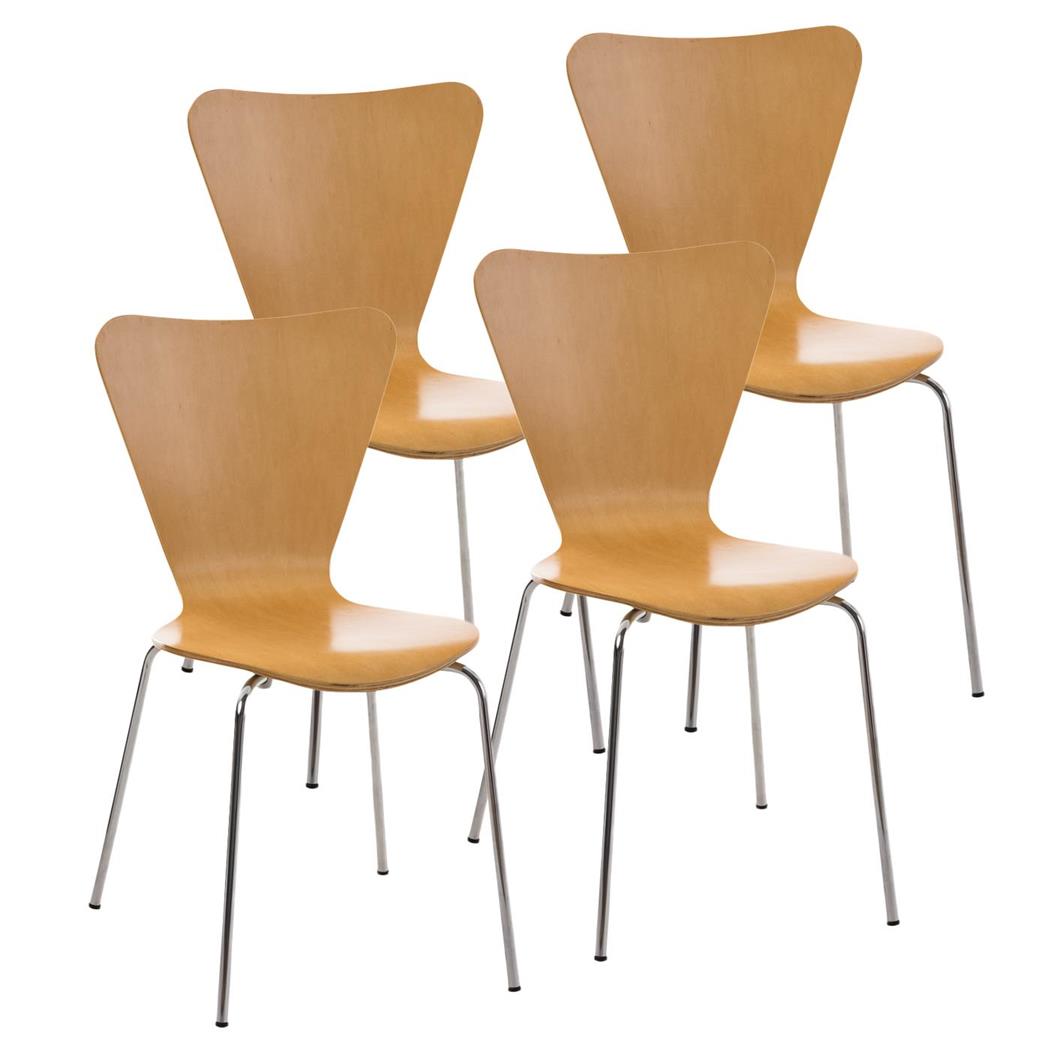 Im 4er-Set: Besucherstuhl HERCULES, Metallgestell, stapelbar, Farbe Buche