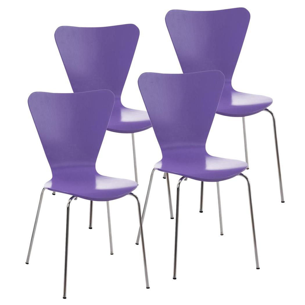 Im 4er-Set: Besucherstuhl HERCULES, Metallgestell, stapelbar, Farbe Lila