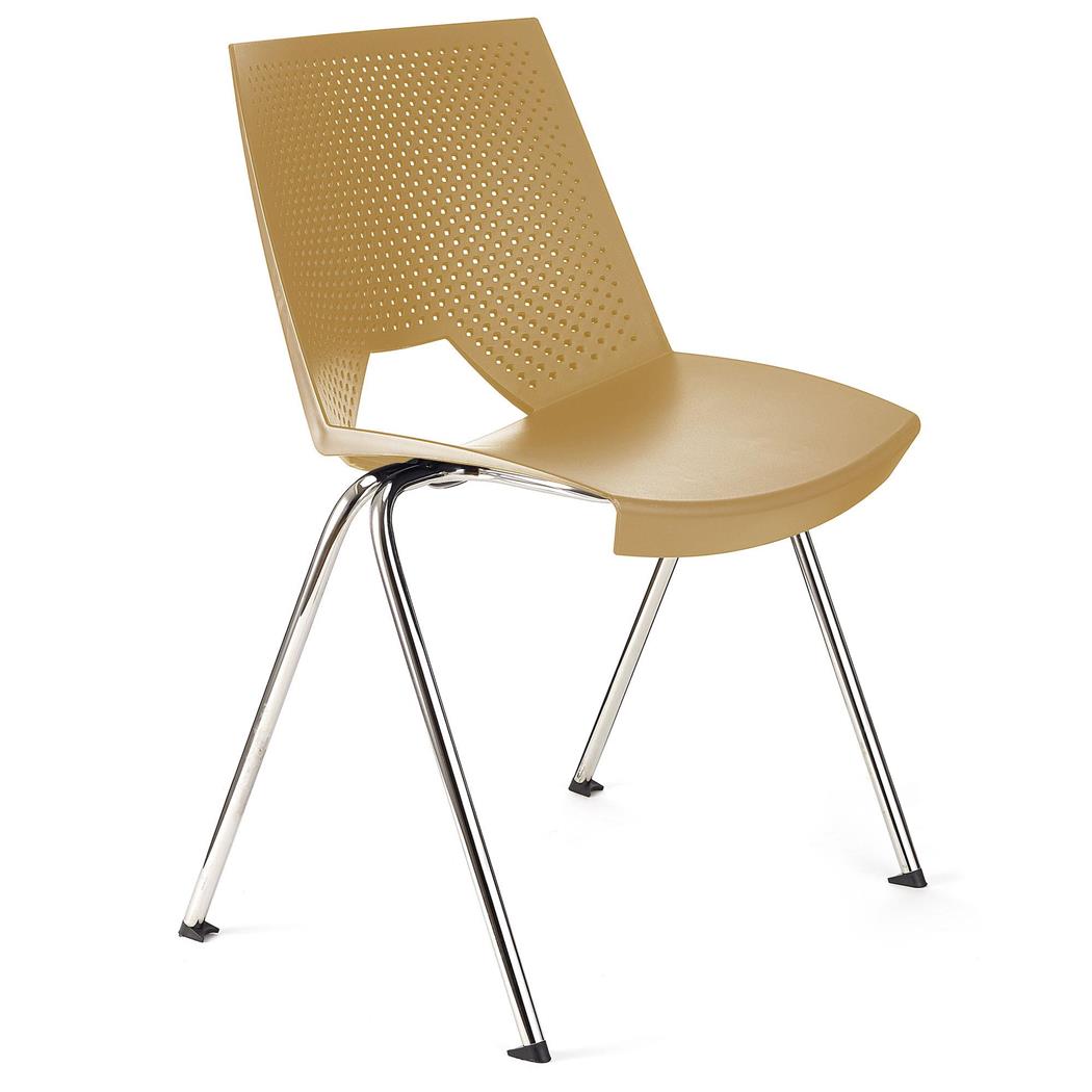 Konferenzstuhl ENZO, bequem, praktisch und stapelbar, Farbe Beige