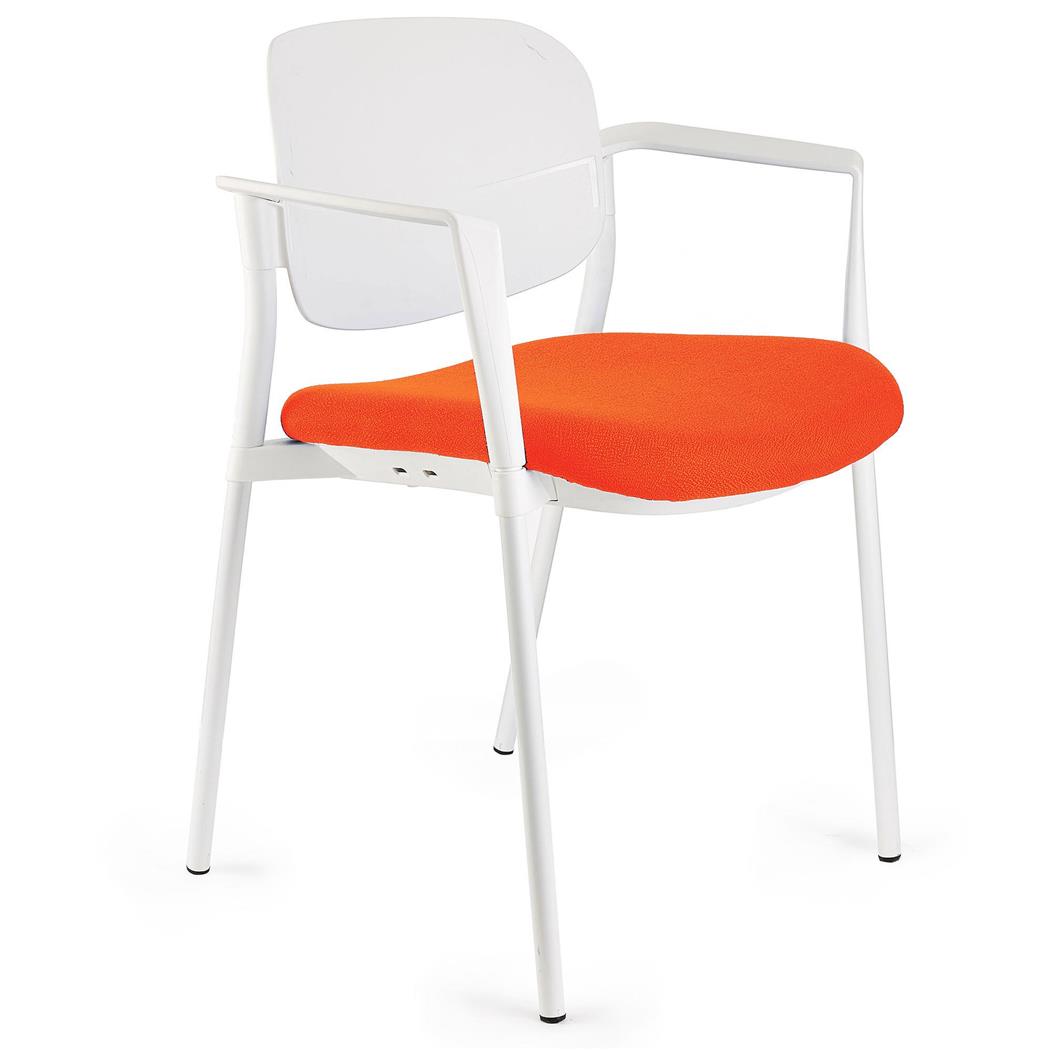 Konferenzstuhl ERIC, bequem und praktisch, stapelbar, Farbe Orange