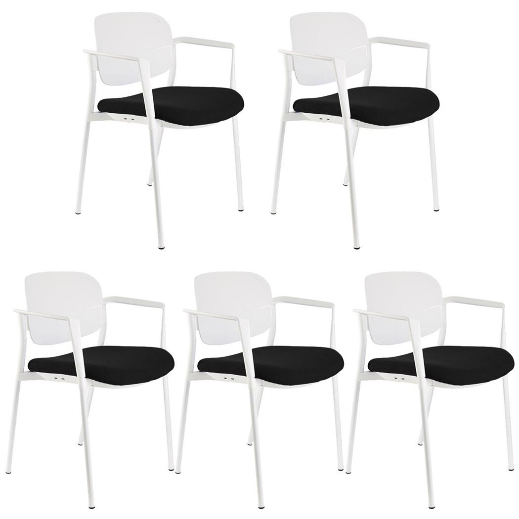 Im 5er-Set: Besucherstuhl ERIC, bequem und praktisch, stapelbar, Schwarz