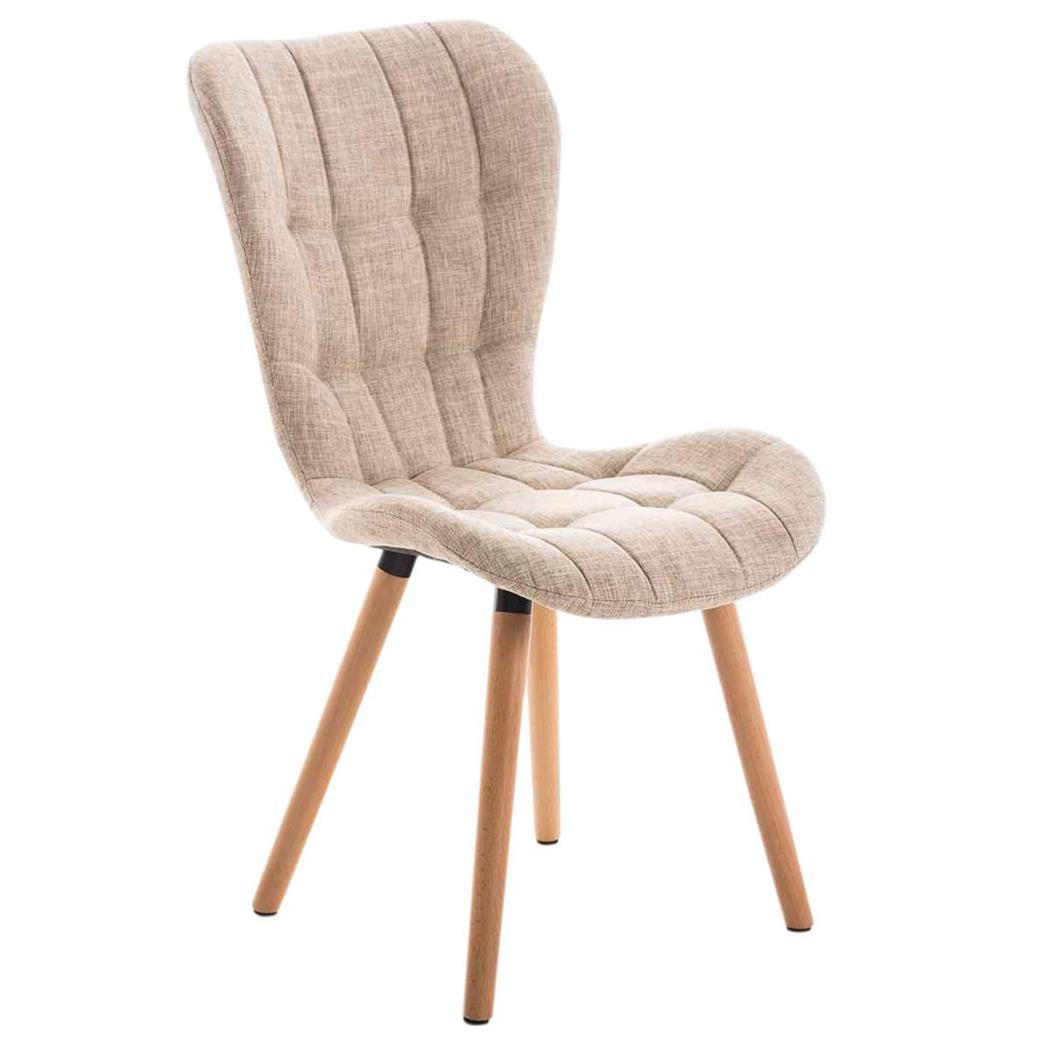 Besucherstuhl ELGAR, dicke Polsterung, 4-Fußgestell aus Holz, Farbe Beige