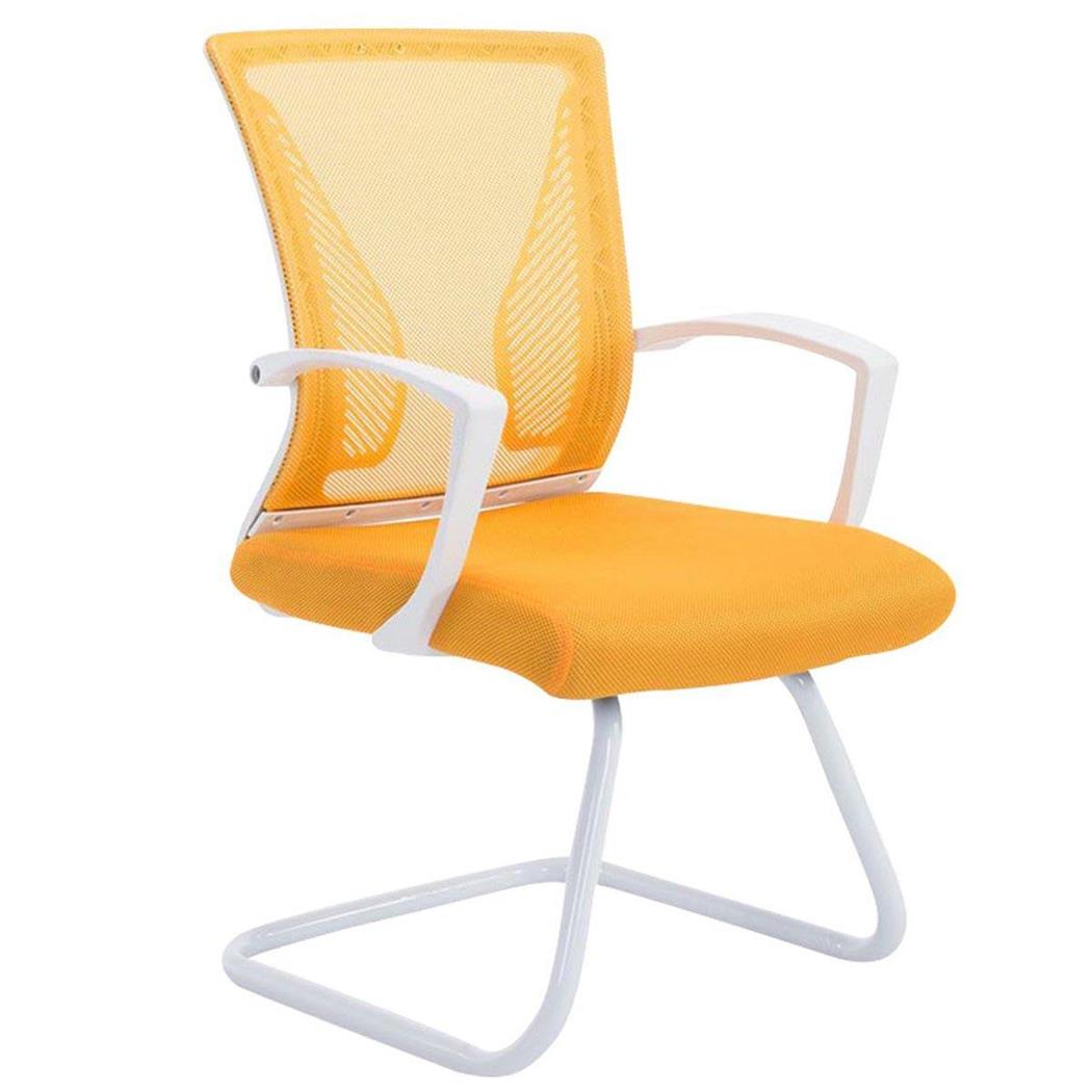Besucherstuhl CUBA WHITE V, Metallgestell, atmungsaktiver Netzbezug, Farbe Gelb