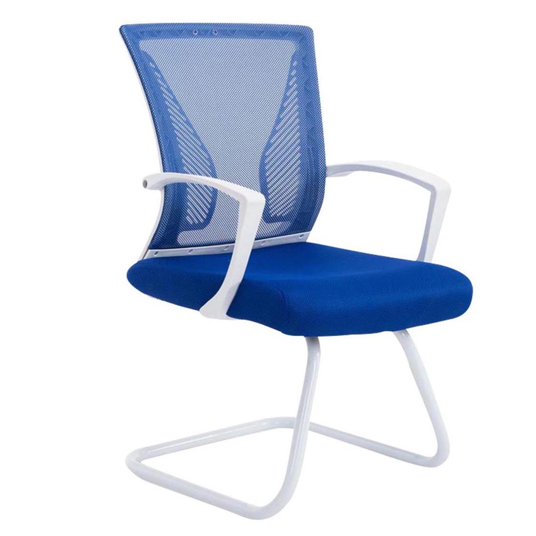 Besucherstuhl CUBA WHITE V, Metallgestell, atmungsaktiver Netzbezug, Farbe Blau