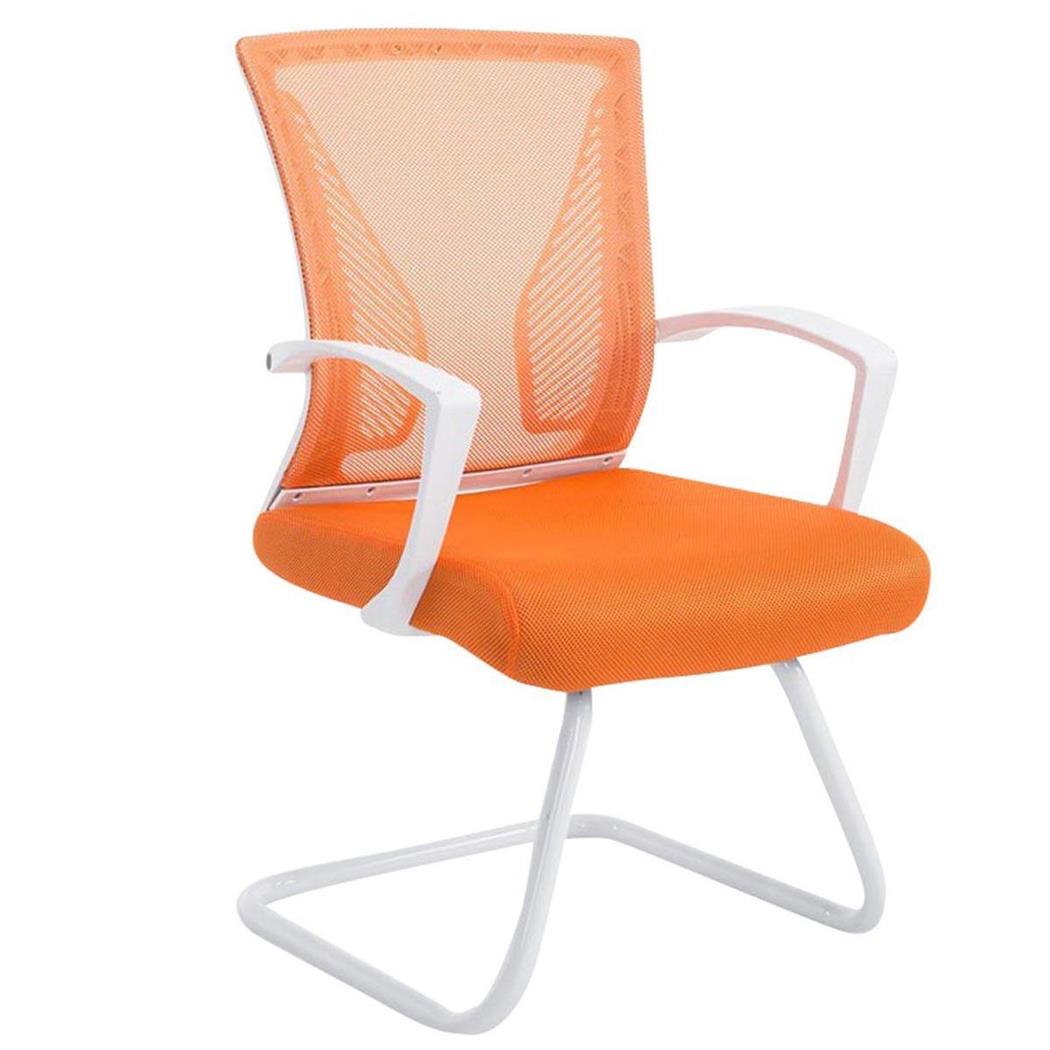 Besucherstuhl CUBA WHITE V, Metallgestell, atmungsaktiver Netzbezug, Farbe Orange