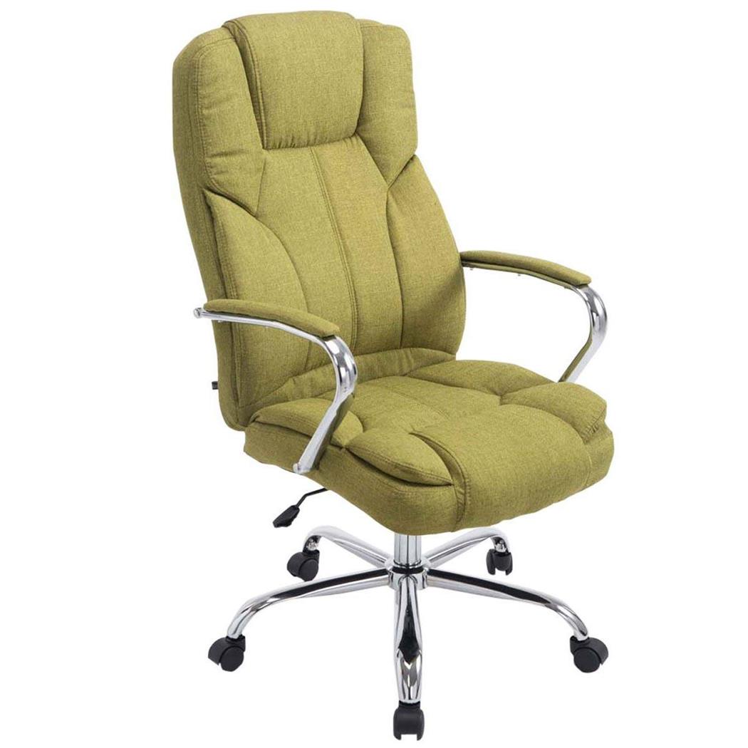 Chefsessel KANSAS STOFF, belastbar bis 150 kg, hochwertige Qualität, Stahlgestell, Farbe Grün