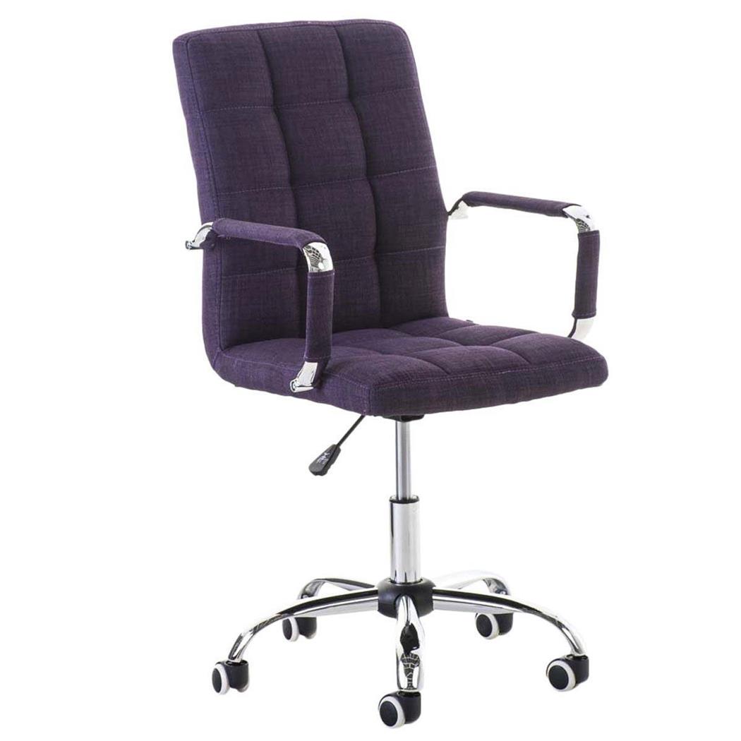 Bürostuhl BRISTOL STOFF, Fußkreuz und Armlehnen aus Metall, Farbe Lila