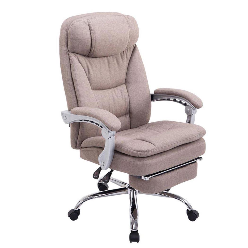 Bürosessel AUSTIN STOFF, neigbar, ausziehbare Fußstütze, Stoffbezug, Farbe Graubeige