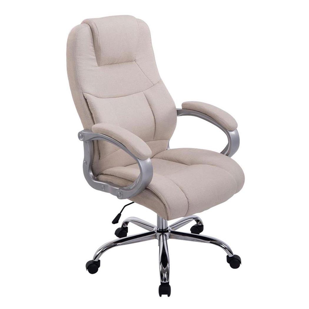 Chefsessel BOSTON STOFF, dicke Polsterung, bis 150 kg belastbar, Stahlgestell, Farbe Beige