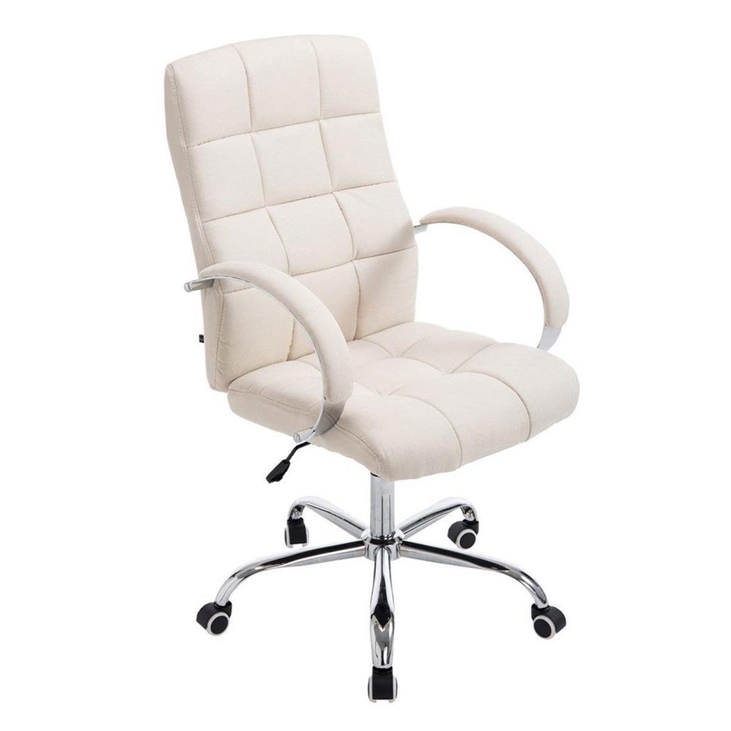 Chefsessel LISSABON STOFF, sehr hochwertig, Metallgestell, Farbe Beige