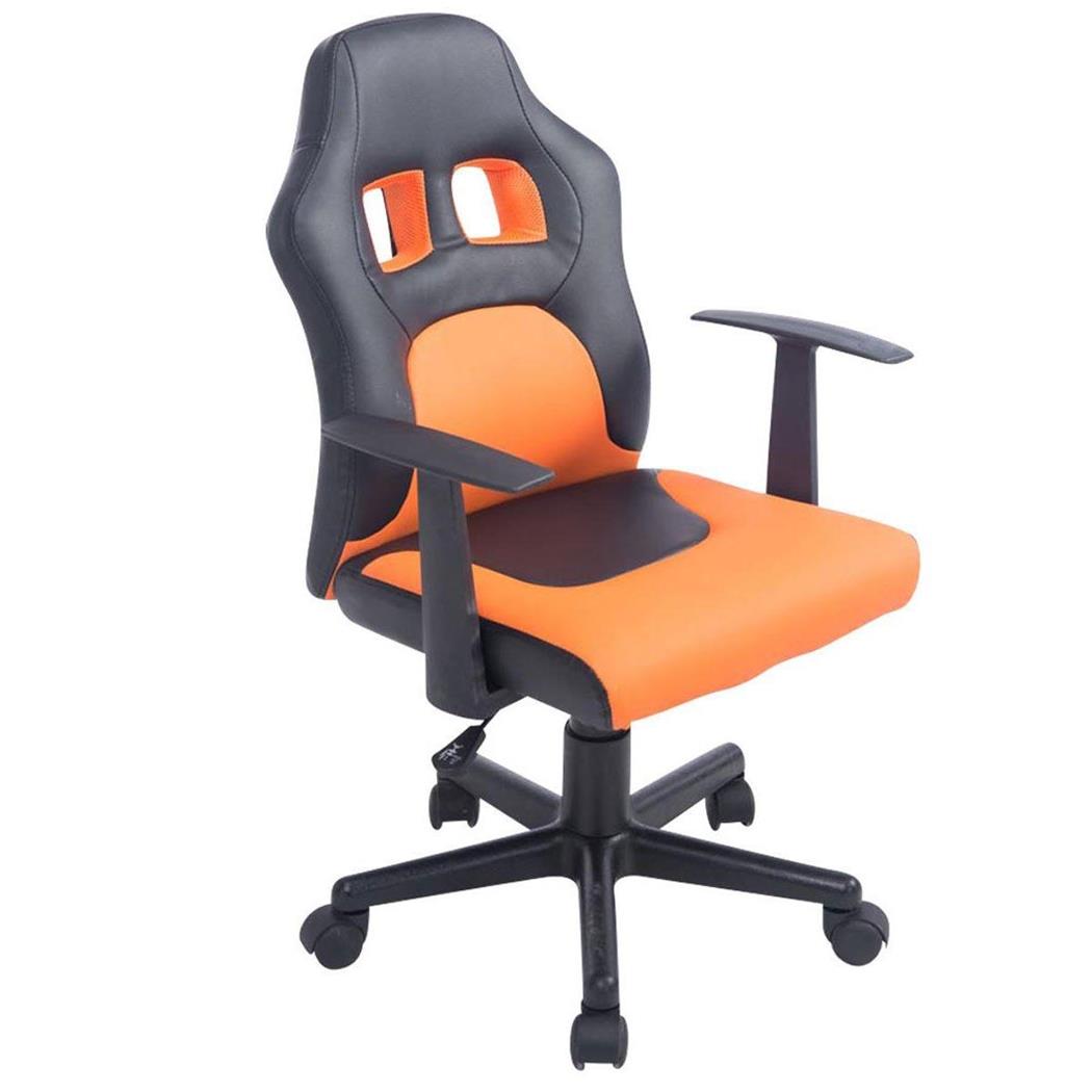 Kinderstuhl GOKU, sportliches Design, höhenverstellbar, mit Armlehnen, Farbe Schwarz/ Orange