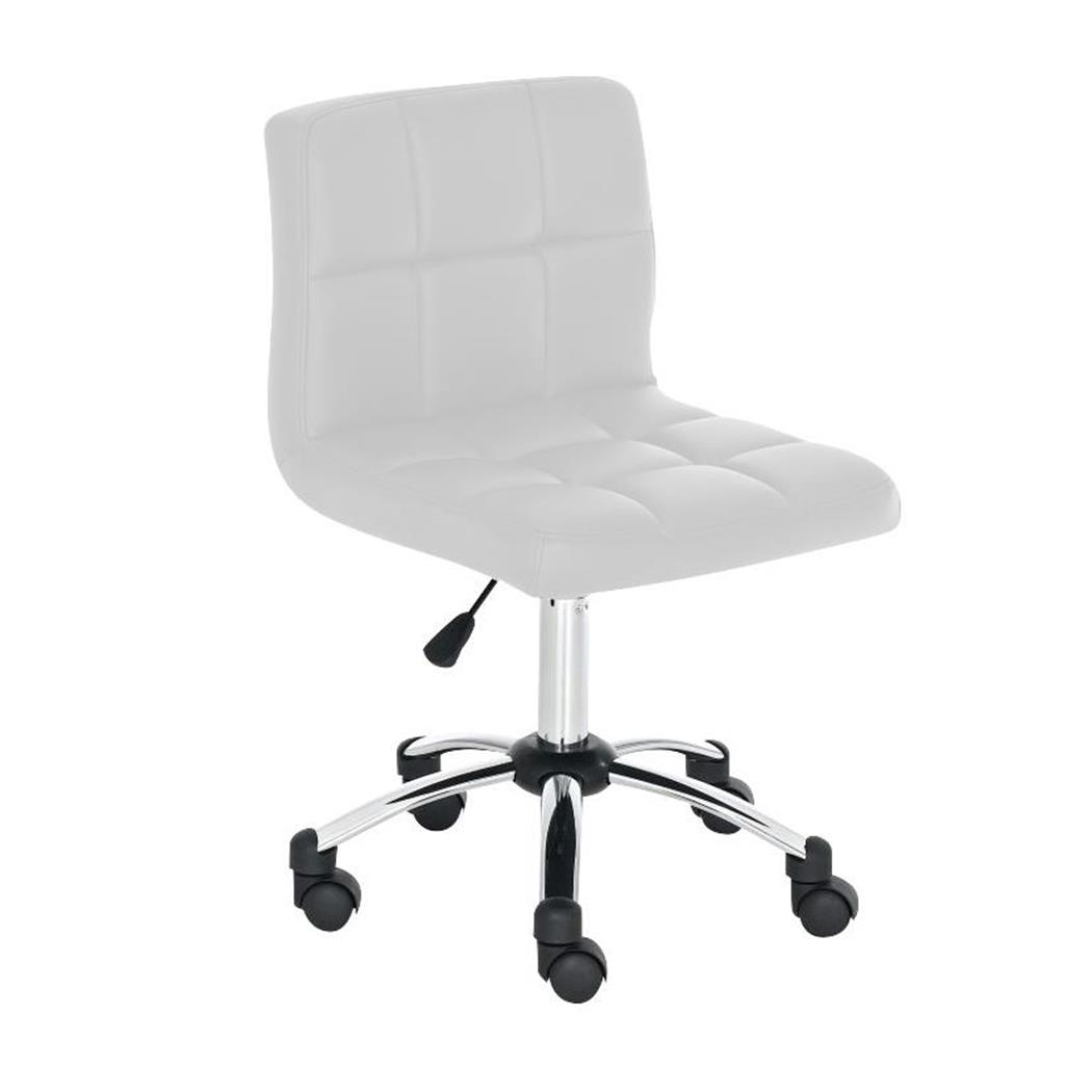 Bürostuhl/-hocker LUKE, dicke Polsterung, Metallgestell, Lederbezug, Farbe Weiß