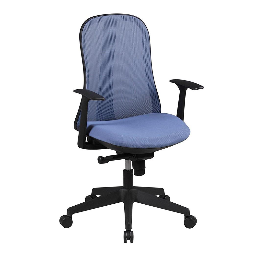 Ergonomischer Bürostuhl MIRTA, Synchronmechanik, atmungsaktiver Netzbezug, Farbe Blau