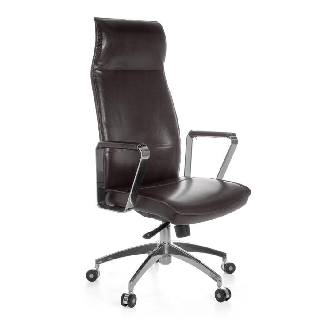 Chefsessel DRAKO, spektakuläres Design, Echtleder, Farbe Braun