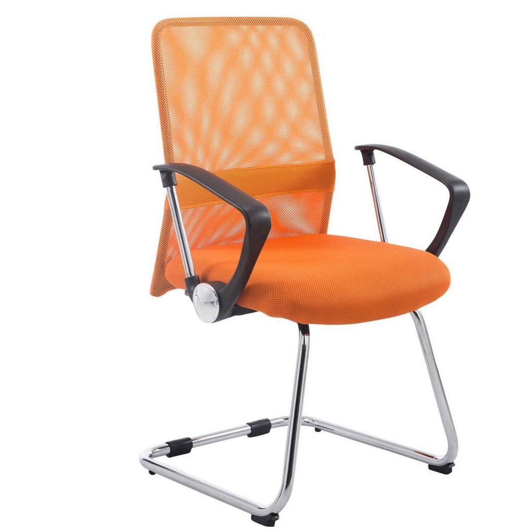 Besucherstuhl ASPEN V, atmungsaktiver Netzbezug, dichte Sitzpolsterung, Farbe Orange