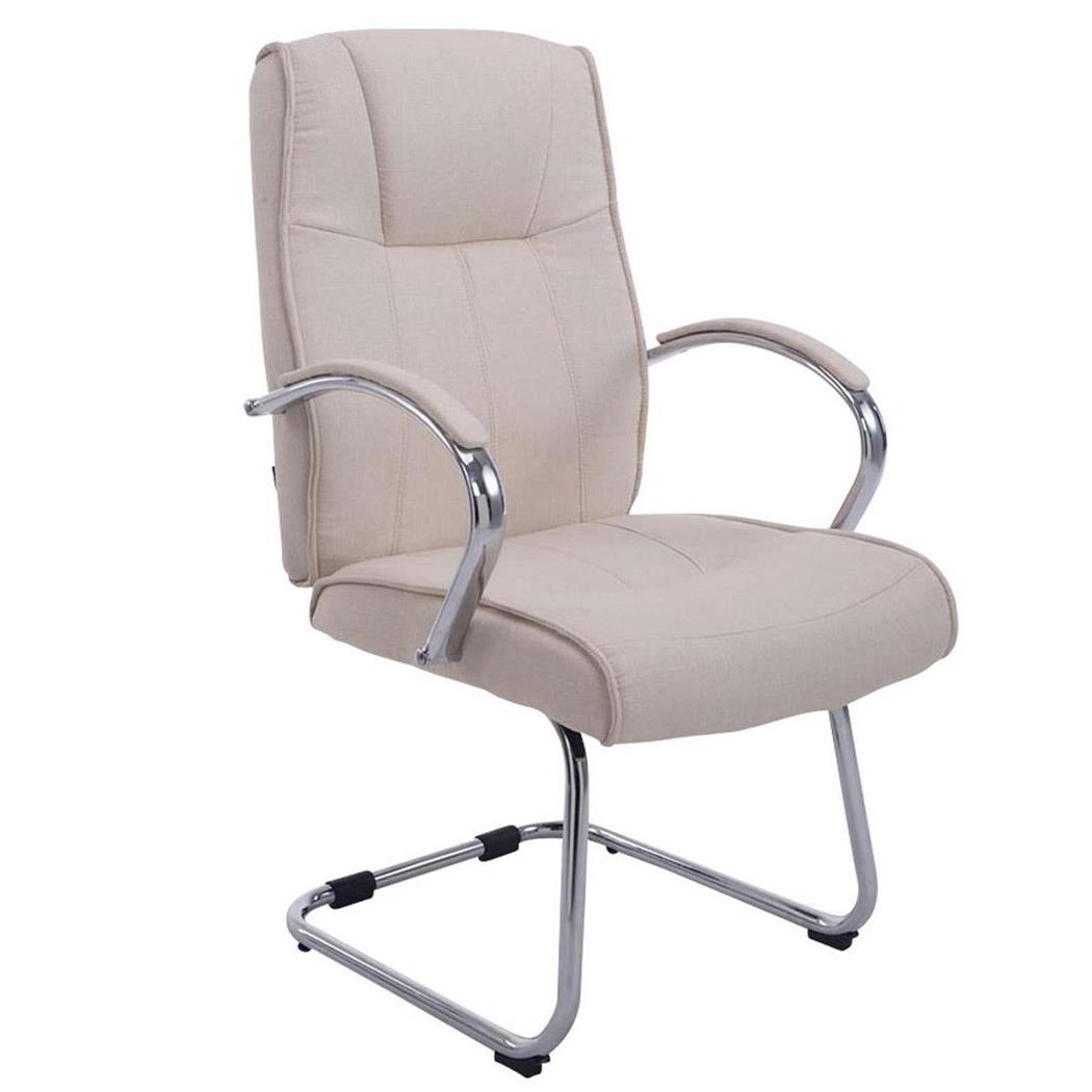 Besucherstuhl BORAU STOFF, Metallgestell, dicke Polsterung, Farbe Beige