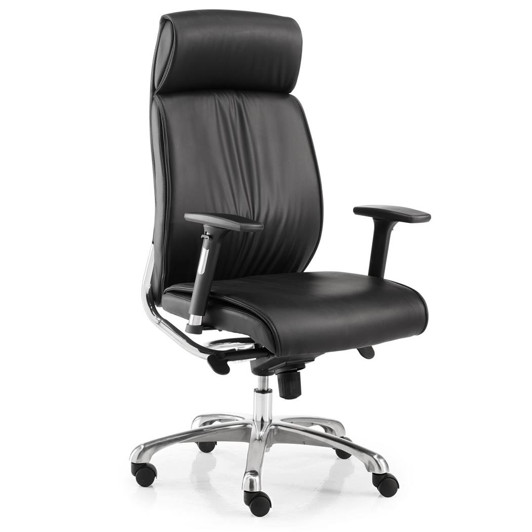 Chefsessel DALI, Qualität und Design, Synchronmechanik, Leder, Farbe Schwarz
