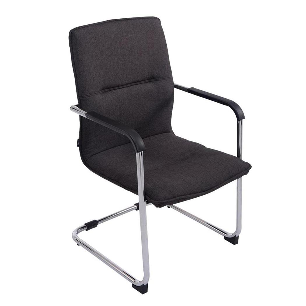 Besucherstuhl GOLIATH STOFF, Metallgestell, dicke Polsterung und elegantes Design, Farbe Dunkelgrau