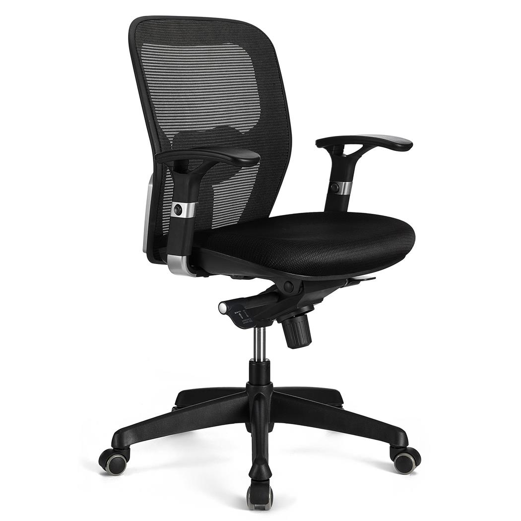 Ergonomischer Bürostuhl FELIX, verstellbare Lordosenstütze, für die 8h-Nutzung, Farbe Schwarz