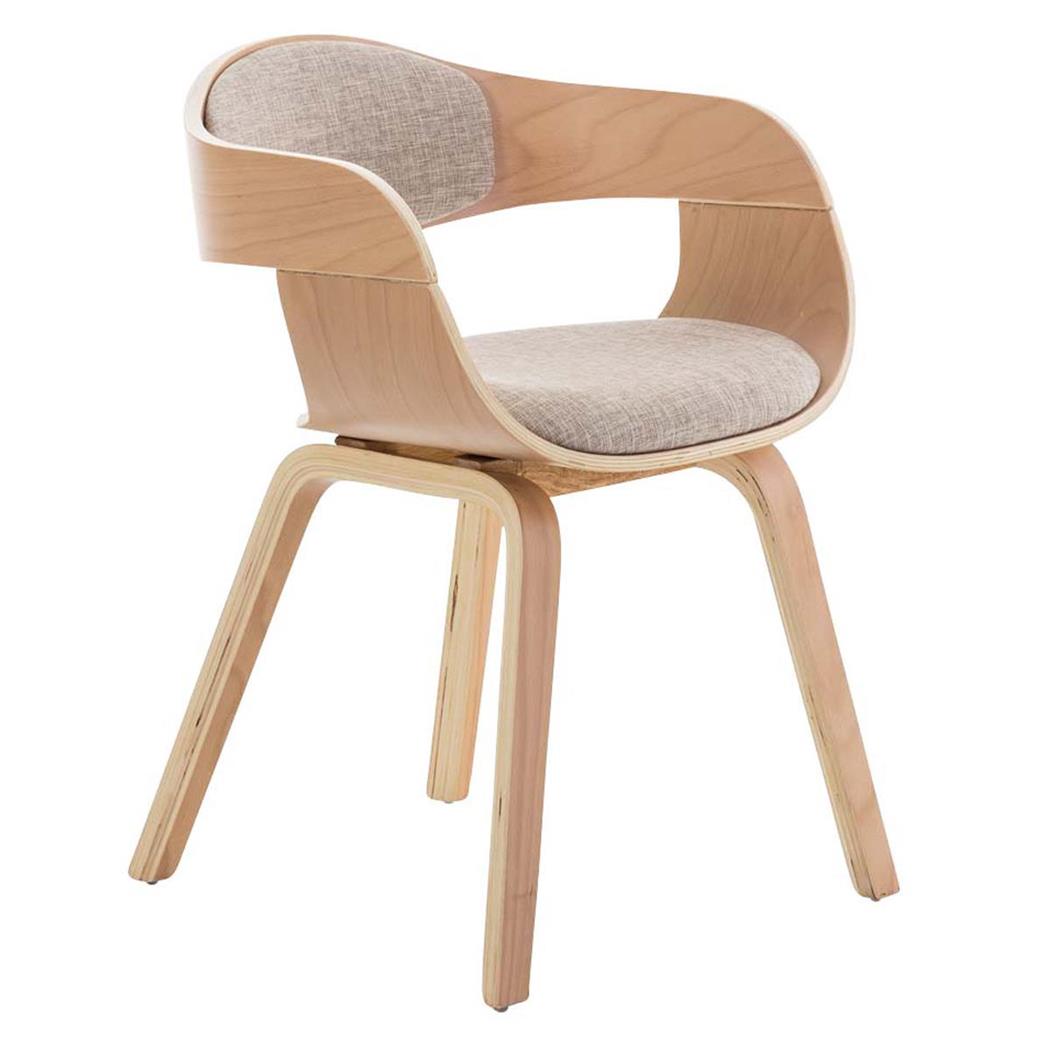 Besucherstuhl BUTAN STOFF, exklusives Design, Holzgestell in Buchenfarben, Farbe Beige