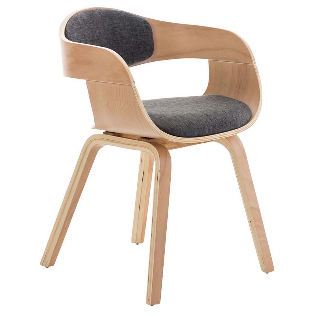 Besucherstuhl BUTAN STOFF, exklusives Design, Holzgestell in Buchenfarben, Farbe Grau