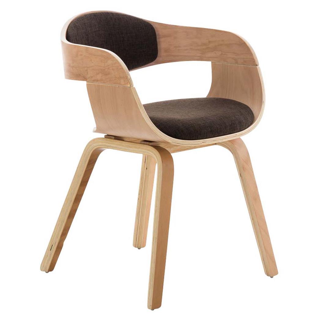 Besucherstuhl BUTAN STOFF, exklusives Design, Holzgestell in Buchenfarben, Farbe Braun