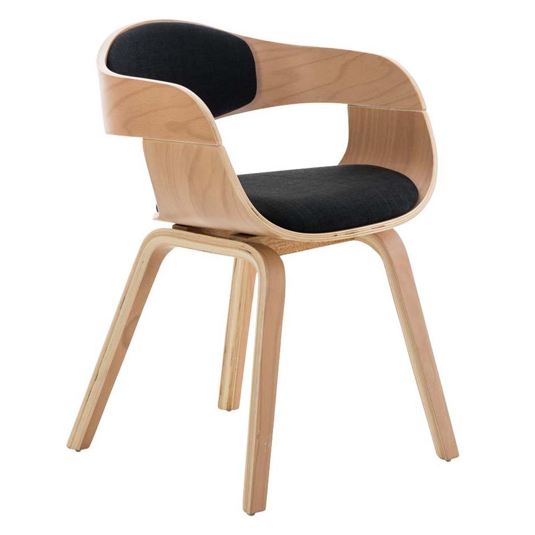 Besucherstuhl BUTAN STOFF, exklusives Design, Holzgestell in Buchenfarben, Farbe Schwarz