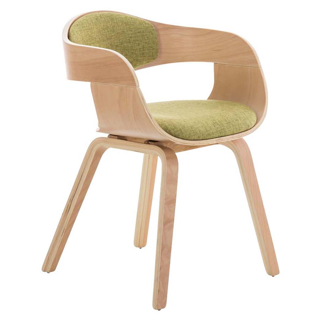 Besucherstuhl BUTAN STOFF, exklusives Design, Holzgestell in Buchenfarben, Farbe Grün