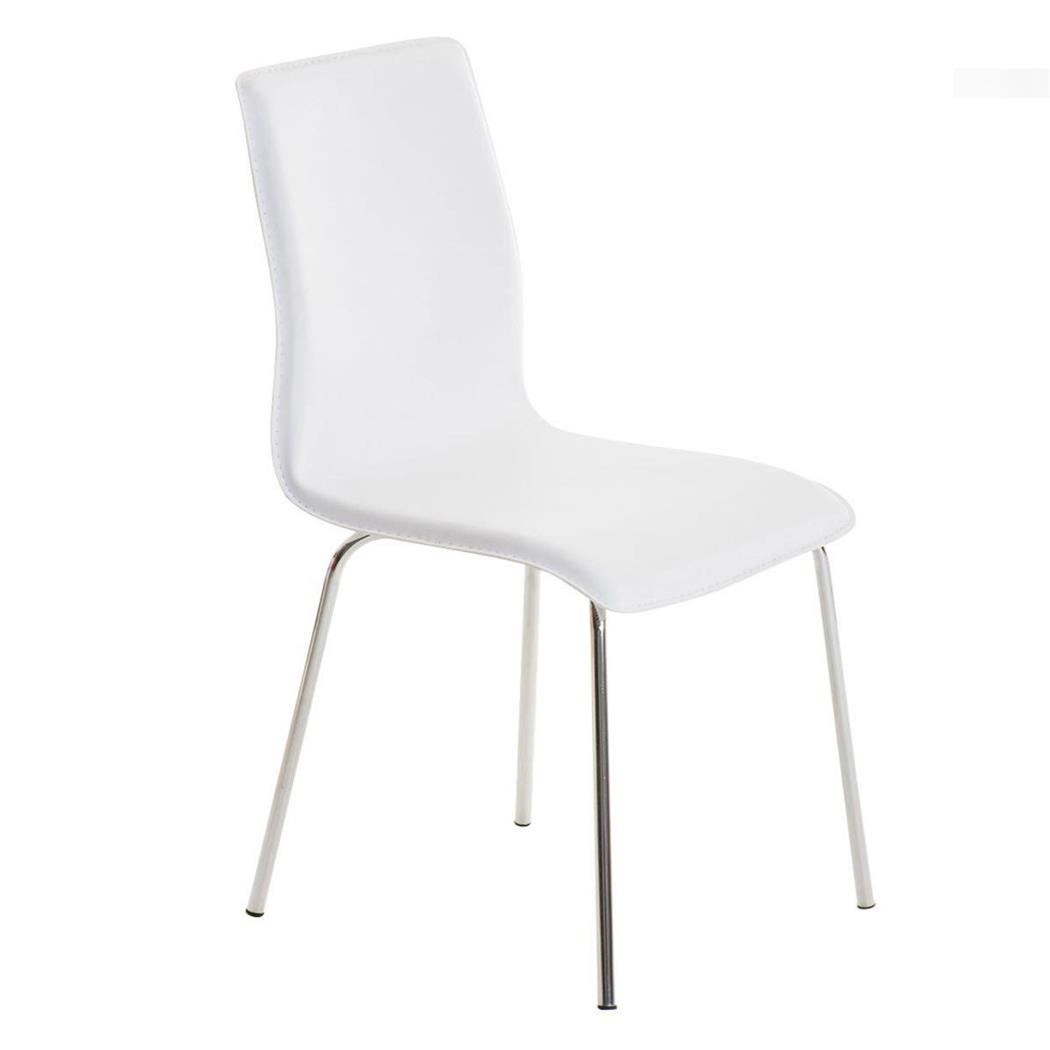 Besucherstuhl MIKI, exklusives Design, Lederbezug, Farbe Weiß