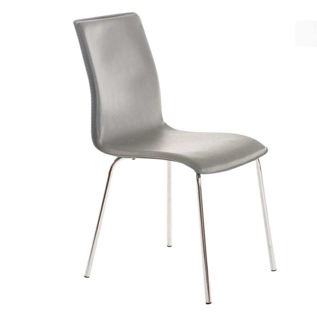 Besucherstuhl MIKI, exklusives Design, Lederbezug, Farbe Grau