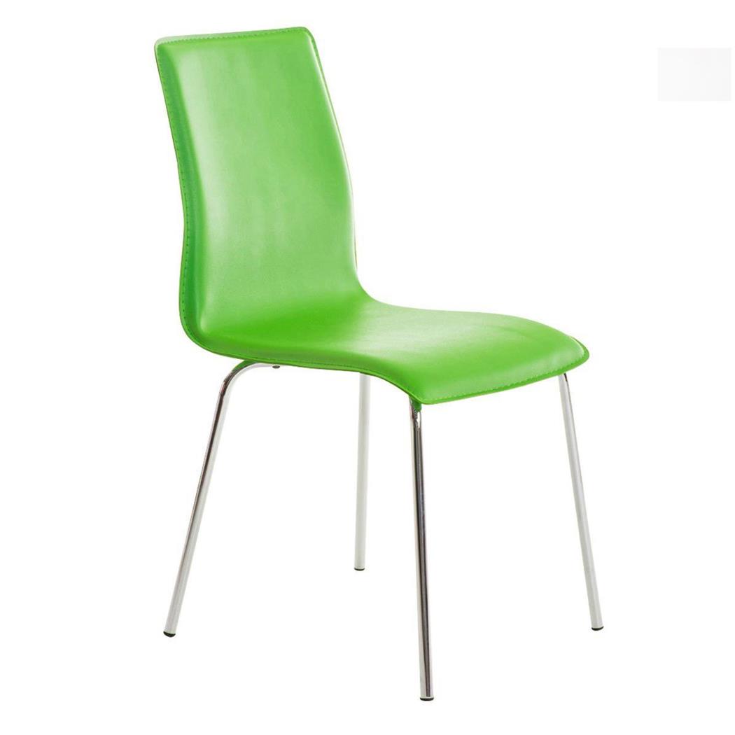 Besucherstuhl MIKI, exklusives Design, Lederbezug, Farbe Grün