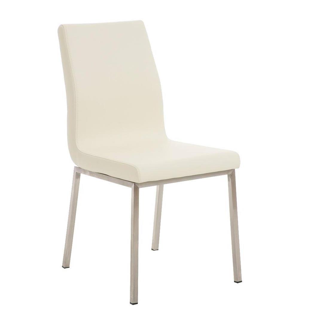 Besucherstuhl COLOMO, dicke Polsterung, Lederbezug, Farbe Beige