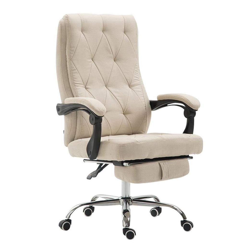 Bürosessel BENETY STOFF, ausziehbare Fußstütze, dicke Polsterung, Farbe Beige