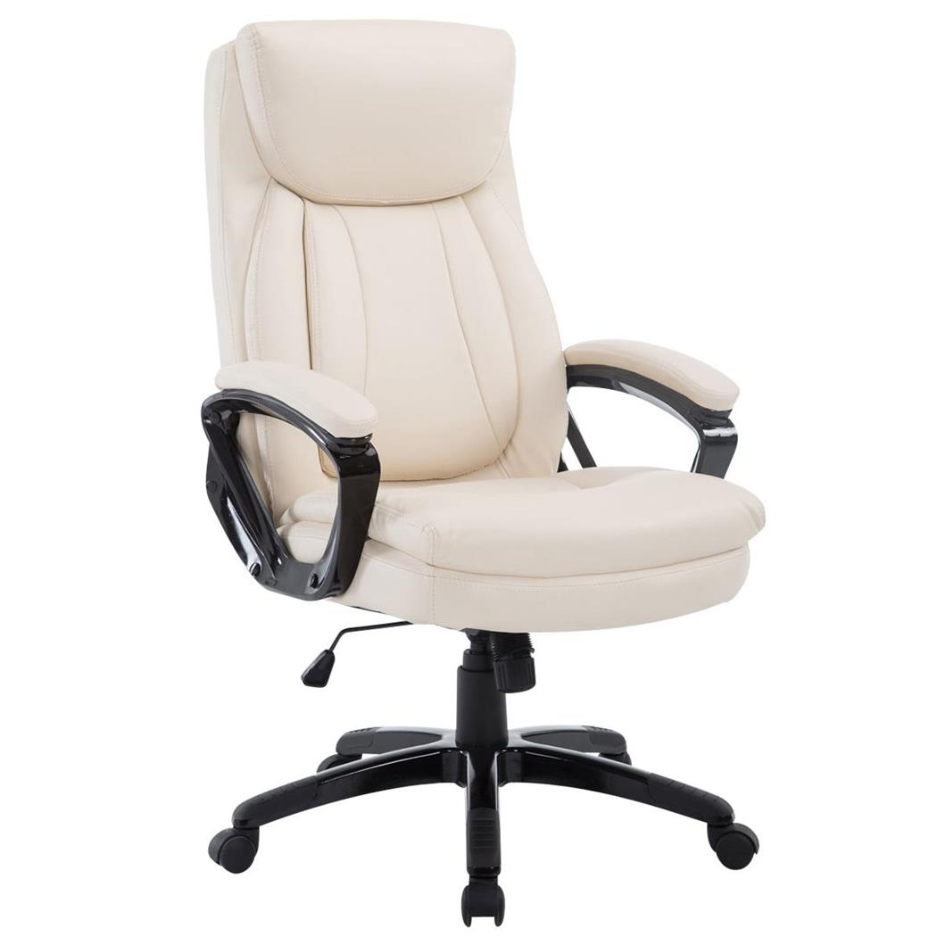 Chefsessel TOMPA, dicke Polsterung, bis zu 150 kg belastbar, Kunstlederbezug, Farbe Beige