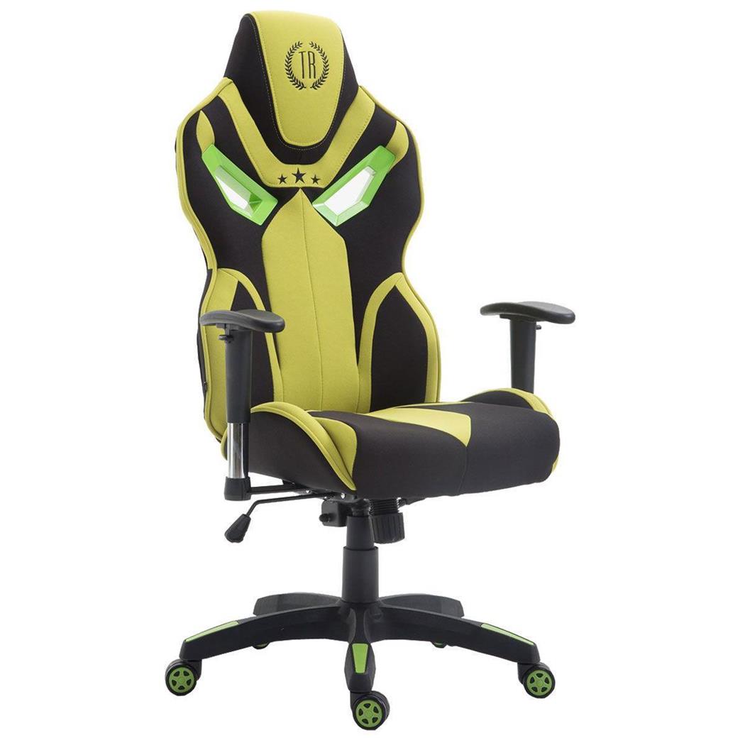 Bürostuhl HAMIL STOFF, ergonomisches Design, Farbe Schwarz / Grün