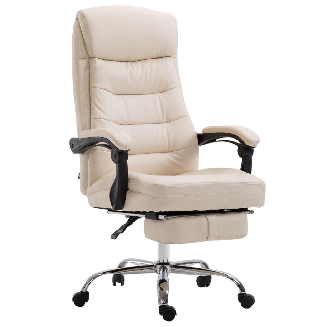 Bürostuhl ARGO, ausziehbare Fußablage, Kunstlederbezug, Farbe Beige