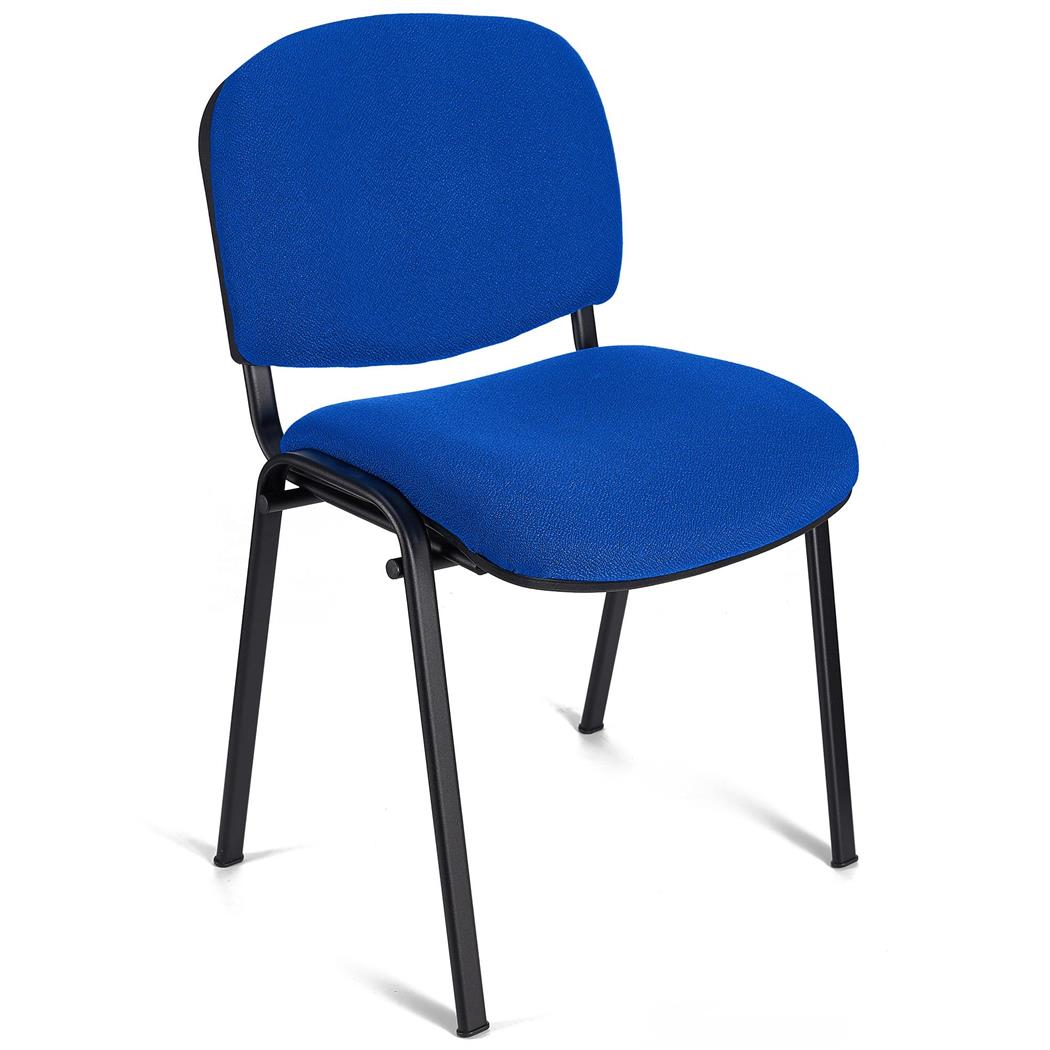 Konferenzstuhl MOBY BASE STOFF, bequem und praktisch, stapelbar, Farbe Blau