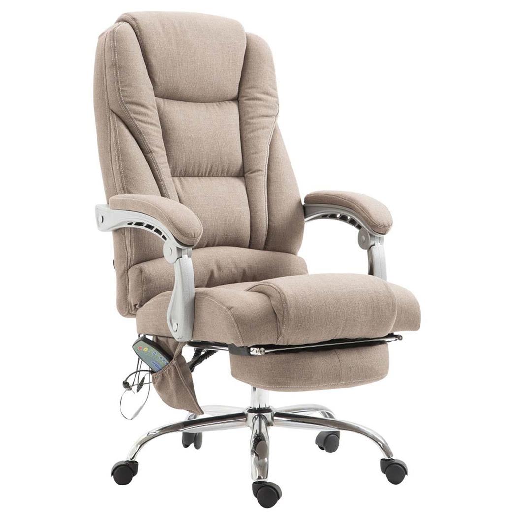 Chefsessel KOMODITY MASSAGE STOFF, mit ausziehbarer Fußstütze, Massagefunktion, Farbe Beige