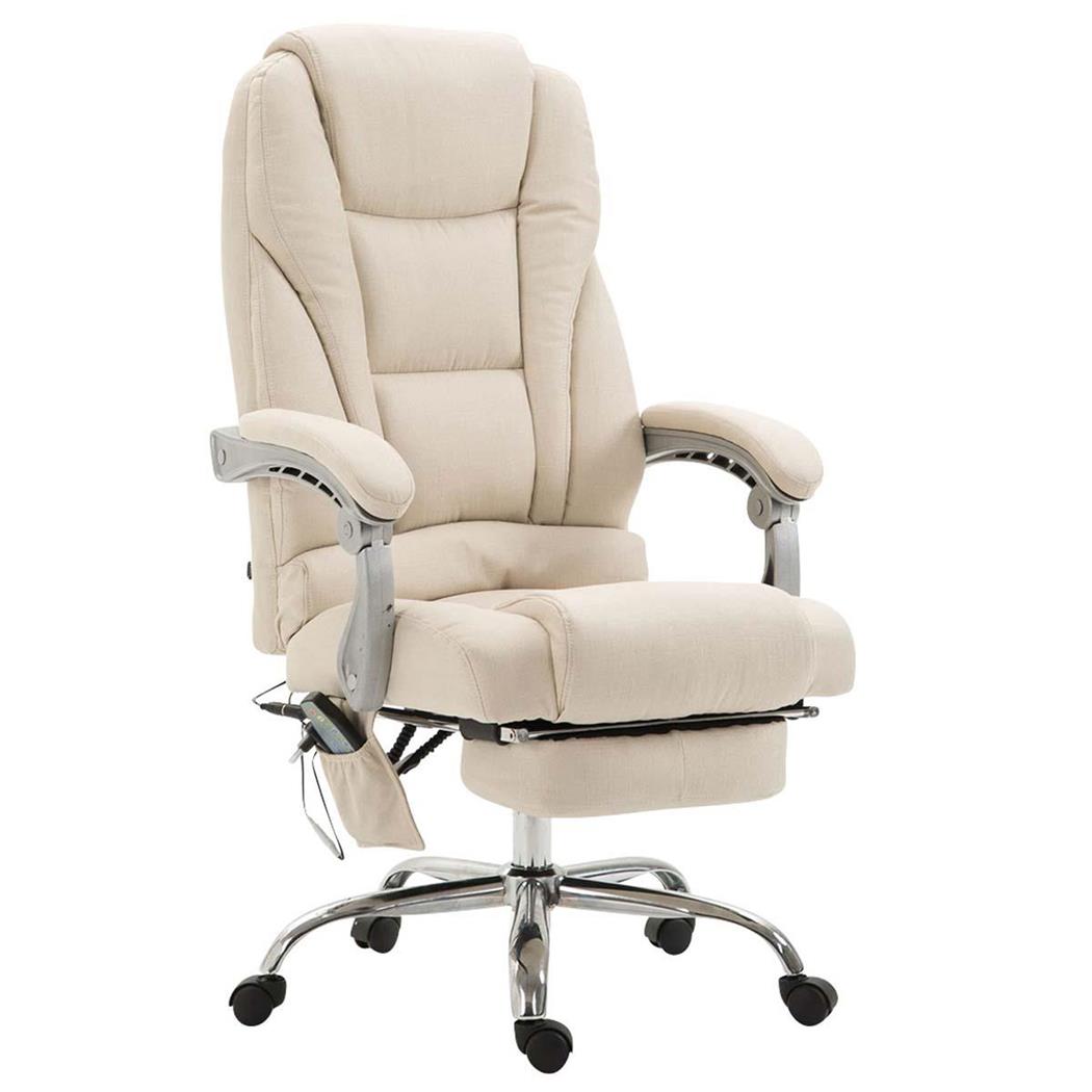 Chefsessel KOMODITY MASSAGE STOFF, mit ausziehbarer Fußstütze, Massagefunktion, Farbe Weiß