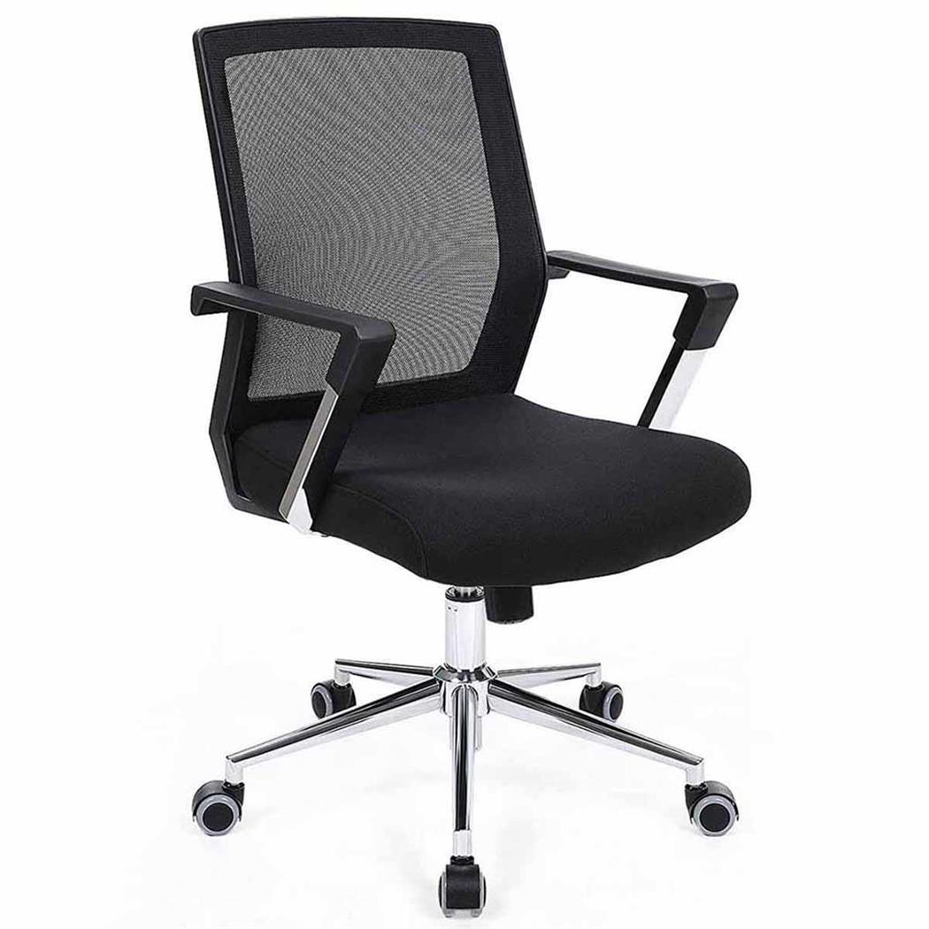 Bürostuhl BRITTA, auffälliges Design, atmungsaktives Netz und Stoffbezug, Farbe Schwarz