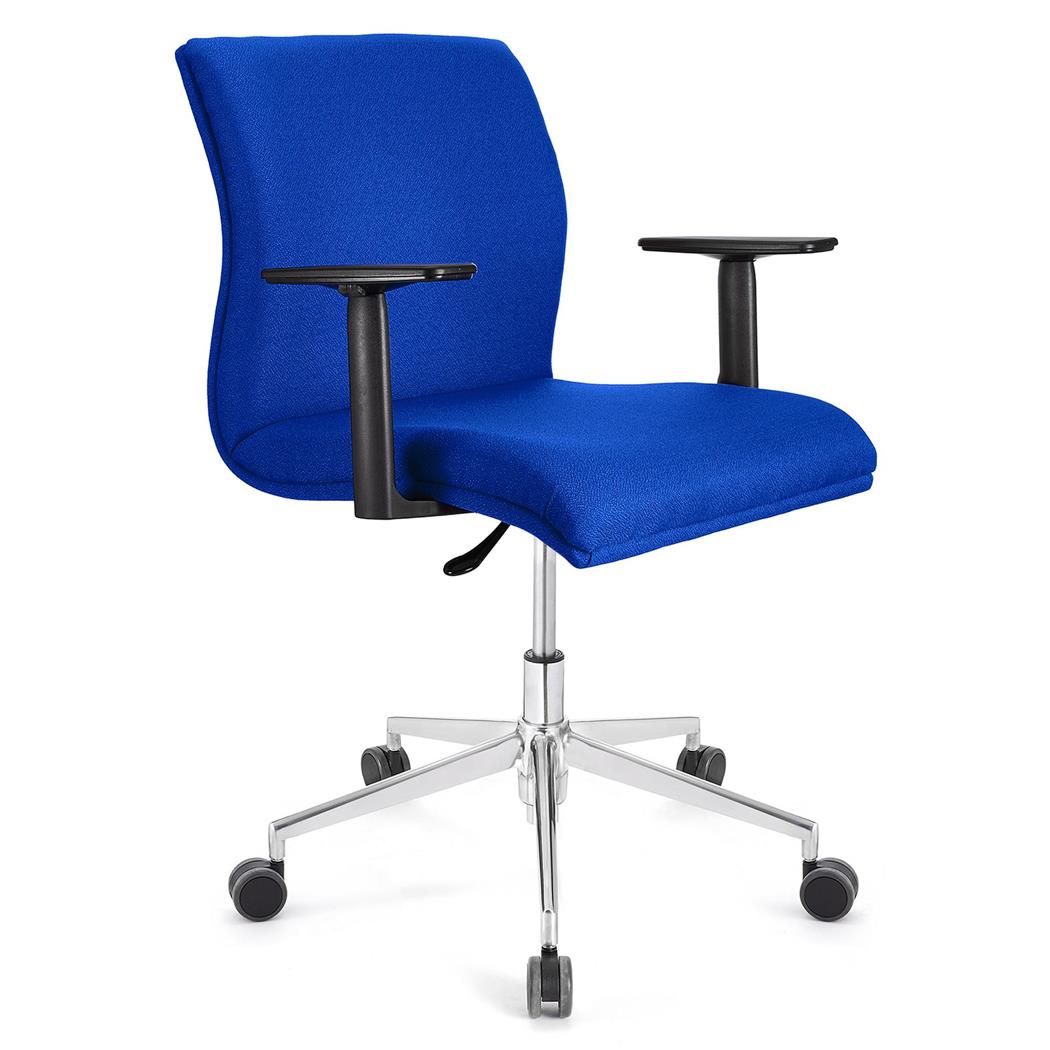 Bürostuhl HANNIBAL BASIS PRO STOFF, verstellbare Armlehnen, dicke Polsterung, Farbe Blau