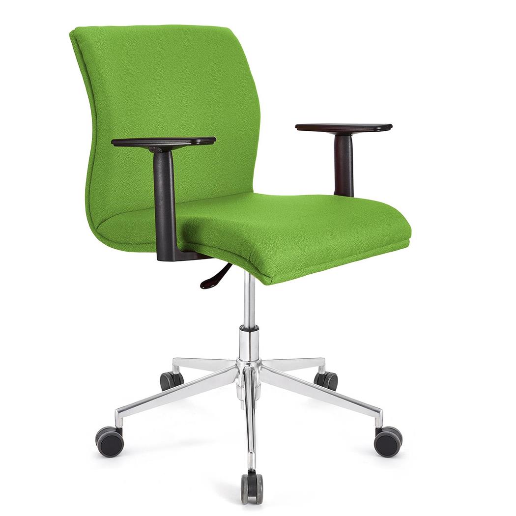 Bürostuhl HANNIBAL BASIS PRO STOFF, verstellbare Armlehnen, dicke Polsterung, Farbe Limettengrün