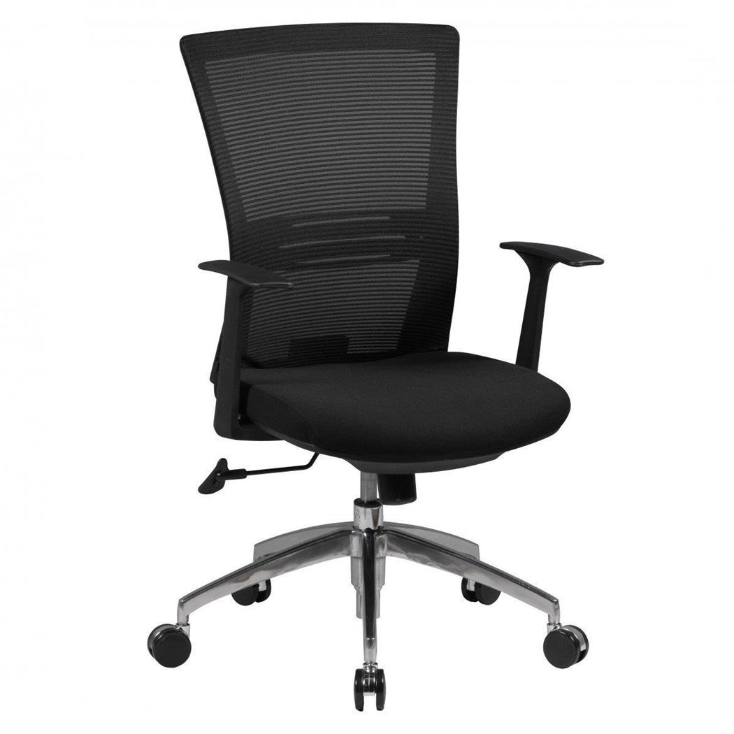 Ergonomischer Bürostuhl DUTCHMAN, Lordosenstütze, Metallfußkreuz, atmungsaktiver Netzstoffbezug, Farbe Schwarz